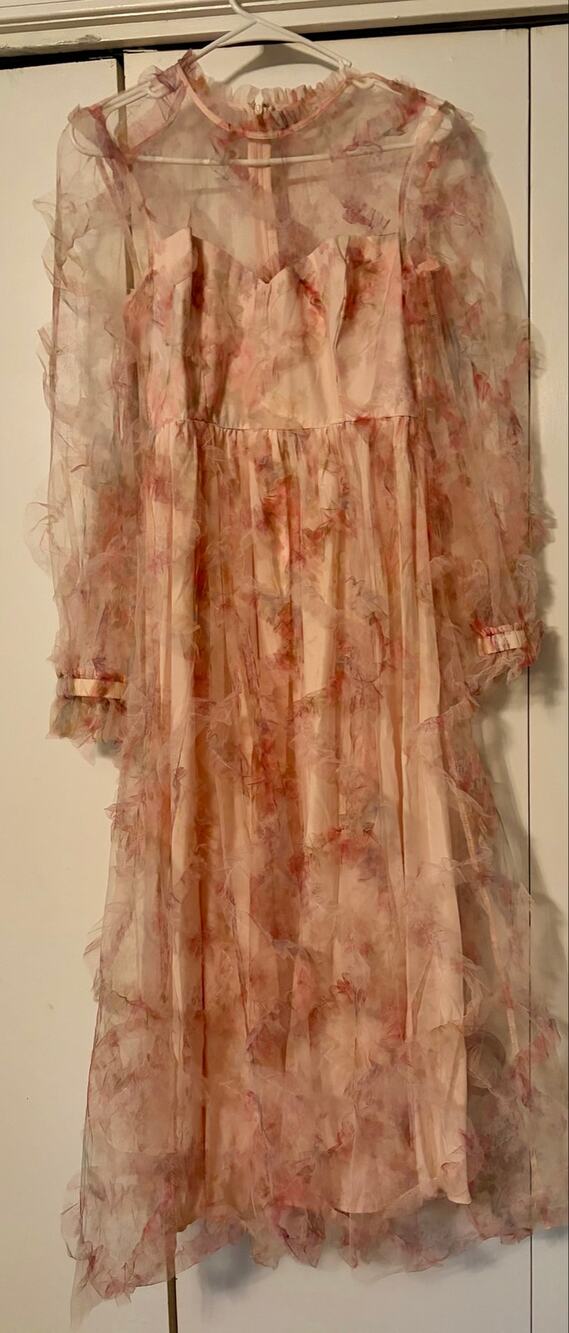 Lena pink Chiffon Twirl Dress Sz M Balletcore Fairycore 
Ren Faire new